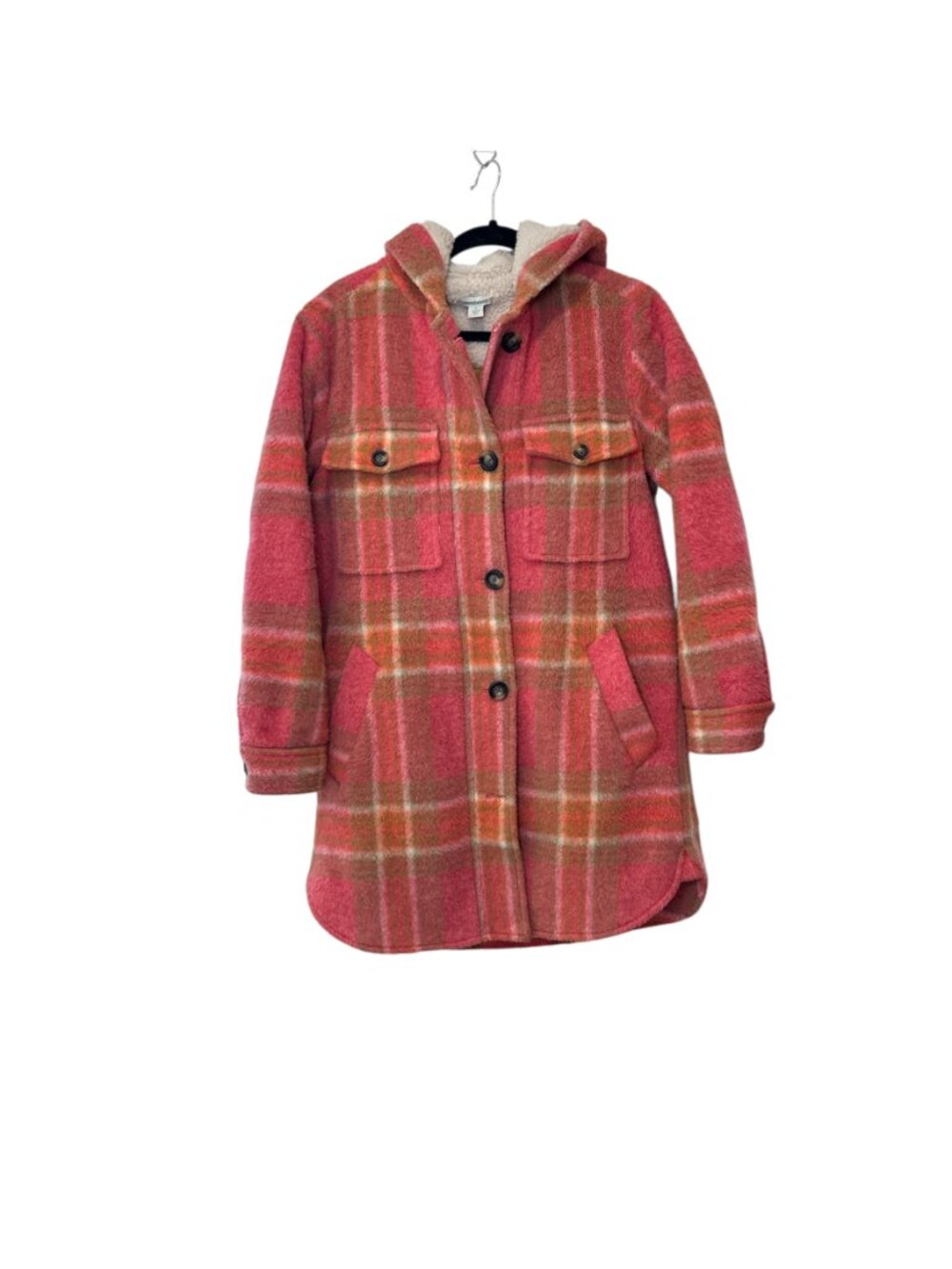 Sundance Harvest Sky Plaid Women's Jacket Sherpa Hooded Coat Size Small - Picture 3 of 13